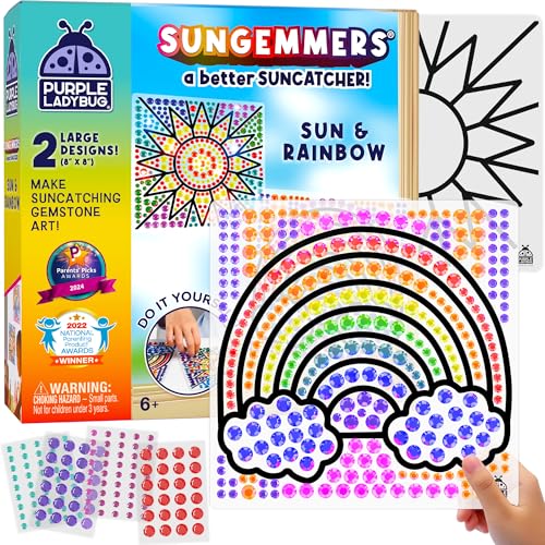 PURPLE LADYBUG Sungemmers Mosaik Bastelset für Kinder, Ostergeschenke Kinder, Geburtstagsgeschenk für Mädchen ab 6 Jahren, Mädchen Geschenke 8-12, Kreatives Spielzeug