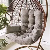 LUYAYW Hängesessel Kissen, Garten Polster, Auflage für Hängeschaukel, Hängekorb Sitzkissen, Waschbar Schaukelstuhl Sitzkissen Hängestuhl Sitzauflage(Grau)