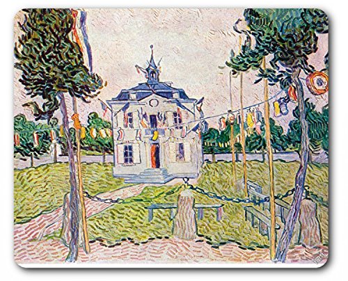 1art1 Vincent Van Gogh Das Gemeindehaus In Auvers, 1890 Mauspad 23x19 cm