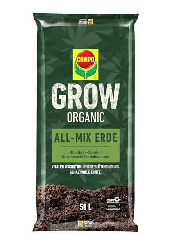 Compo Grow Organic All-Mix Erde - Erde zum Anbau von Spezialkulturen Indoor & Outdoor - organisch 50 L