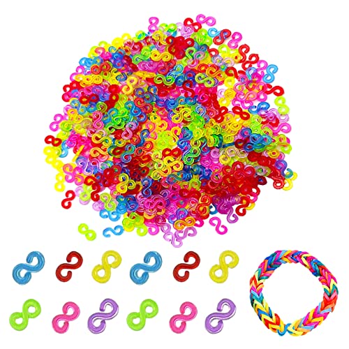 aghoer Bänder Zubehör, 500 Stück S Clips, Kunststoff Webstühle Bands Clips für Armbandverbindung, Bunt