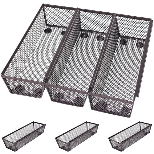 Winter Shore Besteckkasten für Schubladen aus Bronzefarbenem Draht [6 Pack] - Schubladen Organizer mit Ineinandergreifenden Seiten & Rutschfesten Gummipads - Erweiterbarer Besteck Organizer