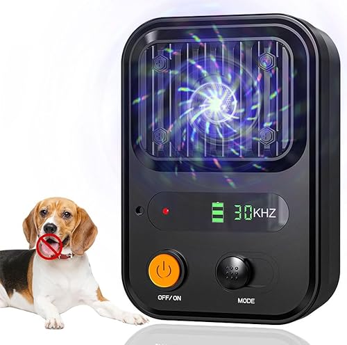 Antibell für Hunde, 3 Frequenzstufen Ultraschall Anti Bellen Gerät, Hund Antibell Gerät 33Ft Anti-Bell-Geräte Hundetrainingshilfe Kleine Große Innen Außenbereich Hundebellen Gebührenpflichtig (Black)