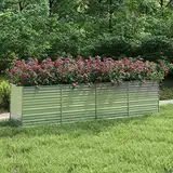 BOWEKAM Home & Garden-Garden Hochbeet, 320 x 80 x 77 cm, verzinkter Stahl, silberfarben, Möbelauswahl