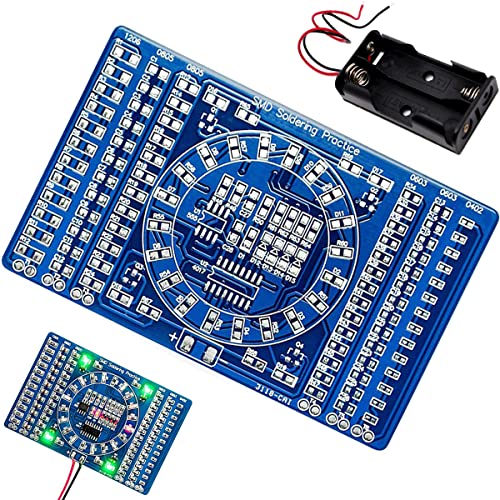 DAOKAI NE555 Löten Übungsplatine Elektronische DIY Kit Rotierende LED SMD 3-12V LED Komponenten Lötpraxis Bord,Skill Training Circuit Lötübungs Training Kit