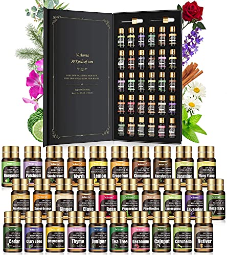 Wtrcsv Ätherische Öle Set - 30 Düfte x 5ml - Einsteigerin Rein, Natürliche - duftöl, für diffuser - Aromatherapie, Massage,Entspannung, Seifenherstellung,Kerzenherstellung, Geschenkset