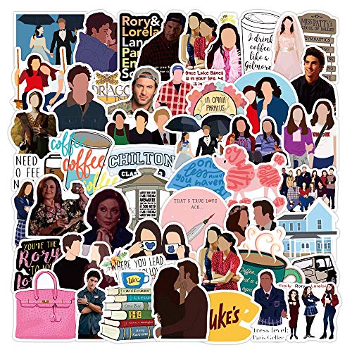 Gilmore Mädchen Aufkleber 50 Stück niedliche Funny TV Show Aufkleber für Wasserflaschen Skateboard Scrapbook Motorrad Laptop Auto Fahrrad Gepäck,Vinyl cooler Comedy Aufkleber für Teenager Erwachsene