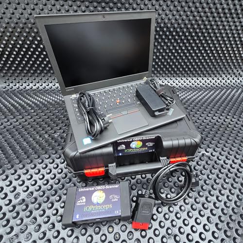 IQPrinceps OBD2 KFZ Profi Diagnosegerät – Werkstatt-Fehlerauslesegerät für PKW, LKW & Transporter, inkl. Bluetooth, vorinstalliertem Laptop, einsatzbereit mit Service- und Echtzeitfunktionen
