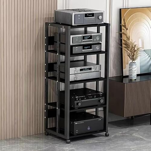 HiFi Rack Audio Regal, 5-Stufiger Audio-Medienständer Medienständer, TV Rack Entertainment-Center Schallplattenständer für Verstärker Plattenspieler Stereo-Receiver