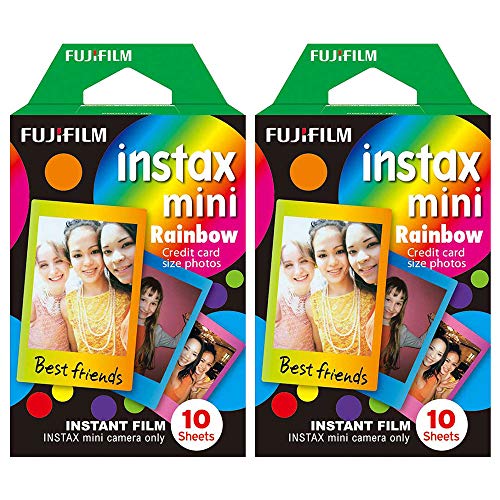 Fuji Instax Mini Rainbow Colors Sofortbildfilm für Fujifilm Instax Mini Kamera, 20 Stück