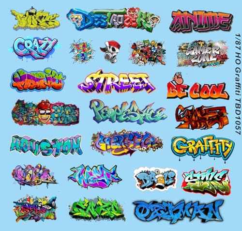 HO 1/87 Decals Graffiti für Modellbau Wasseraufkleber TBD1057