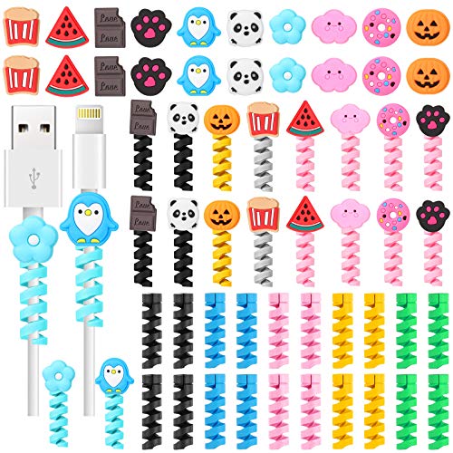 30 Stücke Handy Schutz Zubehör Ladekabel Schutz Süß Ladegerät Kabelschutz Kabelschoner Sparer USB Ladegerät für Mobiltelefon Daten Linien