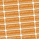 Namensaufkleber Erwachsene - Altenheim Krankenhaus & Pflegeheim - Eigentum von: - 2 Größen - Namensschilder personalisiert für Möbel Bücher Gehstock Gegenstände Hausschuhe Brillenetui - orange