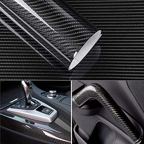Arespark 6D Carbon Folie,Schwarz Autofolie 150 X 30cm,Selbstklebend Autofolie aus Vinyl, Auto Schutz Carbon Folie, Carbon Fiber