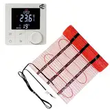 Warmcoin elektrische Fußbodenheizung 1.5m² 160W/m² mit Thermostat W40 WLAN – fussbodenheizung elektrisch für Laminat, Vinyl, Fliesen – Heizmatte Set für verschiedene Bodenarten