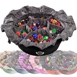 CardKingPro Immense Würfelbeutel mit Taschen – Schwarz – Kapazität 150+ Würfel – Großartiger Organizer für Würfelsammler, Perfekt für Dungeons and Dragons [Patentiertes Design]