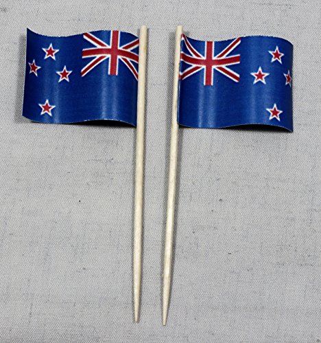 Neuseeland Flaggen Picker Party Zahnstocher Papierfähnchen in Profiqualität 50 Stück Beutel Offsetdruck Riesenauswahl