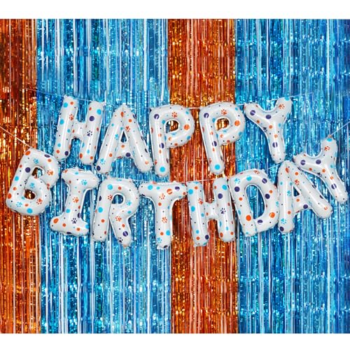 Blauer Hund Thema Happy Birthday Banner Party Dekorationen Folie Ballons Buchstaben Zeichen Geburtstag für Jungen Mädchen