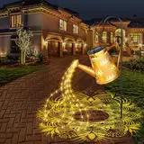 Solar Gießkanne Lichterkette Aussen Gartendeko, LED Solarlampen für Außen Solarlichterkette Außen Wetterfest mit Schäferhaken, Solarlichter Garten Solarleuchten für Balkon Terrasse Weg Vintage Deko