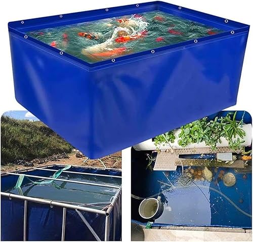 Wasserdichter faltbarer Fischteich | Segeltuch-Kulturpool mit Ablassventil für Gartenlandwirtschaft & Notfallwasserversorgung | Tragbarer Aquarienteich