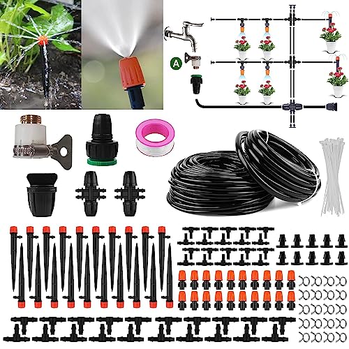 ILIKEPOW Bewässerungssystem Garten, 30M + 5M Tröpfchenbewässerung Kit, Automatische tropfbewässerung Sprinkleranlage, Bewässerungsanlage für Balkon Terrasse Pflanzen