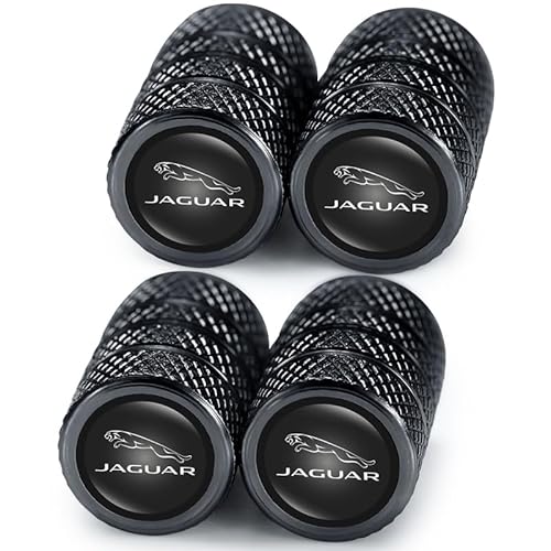 Legiertes Auto Ventilkappen für Jaguar XE XEL XF XFL XJ F-PACE F-Type, 4pcs Ventilkappen Auto Reifenventil Kappe Staubkappen Zubehör für Autoreifen