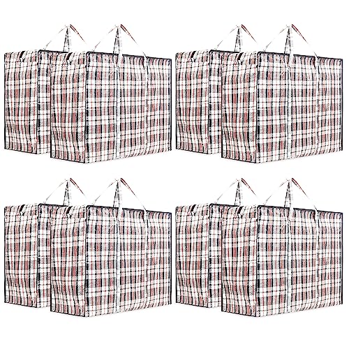 Deco Express Storage Bag, Jumbo Travel Organizer Tasche mit stabilem Reißverschluss und Griffen, große garment bag, vielseitige klamotten aufbewahrung Tasche, 76 x 59 x 24 cm, 8er-Pack