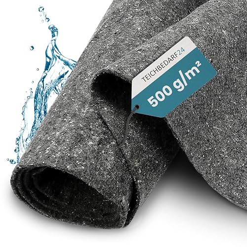TeichVision – Teichvlies 500g / Vlies für Teich & Pool 4m x 2m / Schutzvlies als Poolunterlage/Bodenvlies Pool in grau