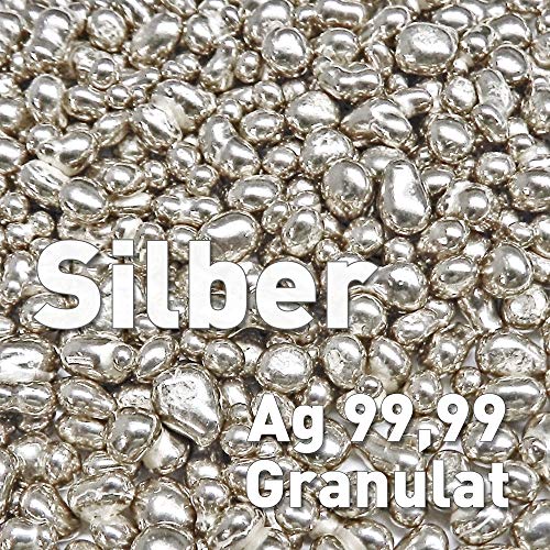 Silber Granulat 25g Silbergranulat Feinsilber Ag 99,99 rein Element Silbernuggets - Polymet - Reine Metalle.®