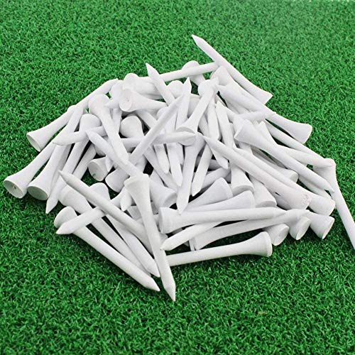 Kofull Golf Tee aus Holz, 70 mm, Weiß, 100 Stück
