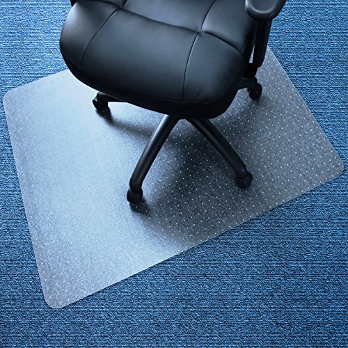 Marvelux Bodenschutzmatte, Stuhlmatte für Niederflorteppiche 90 x 120cm, transparente Teppichschutzmatte für Stühle unter Schreibtischen, rechteckige PVC Teppichbodenmatte für Computertischstuhl
