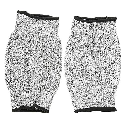 Mtlavishness Schnittfeste, Abriebfeste Arbeitshandschuhe mit Langen Ärmeln, hochwertiges HPPE-Nylon-Spandex-Material, 5 Schutzstufen, für die Glasverarbeitung, Schlachtung, (L = 20 cm)
