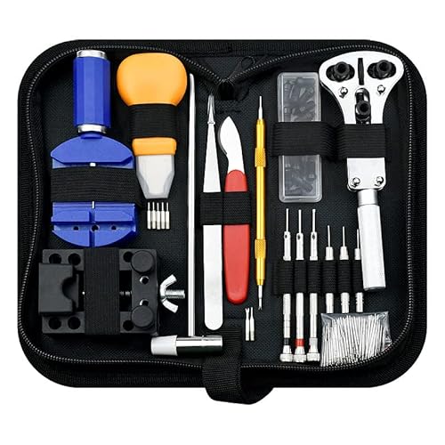 147 Stück Uhrenreparatur-Werkzeugsatz-Set Federsteg-Werkzeugsatz Uhrenverbindungsstift-Werkzeug Rückenöffner-Entferner Uhrenwartungs-Kits