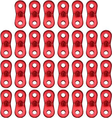 Jubaopen 30 Stück luminiumlegierung Guyline Zeltspanner Zeltzubehör Cord Adjuster 5mm Zelt Spanner Seil Teller Seilspanner für Zelt Outdoor Wandern Camping Picknick (3.9 * 1.6cm)