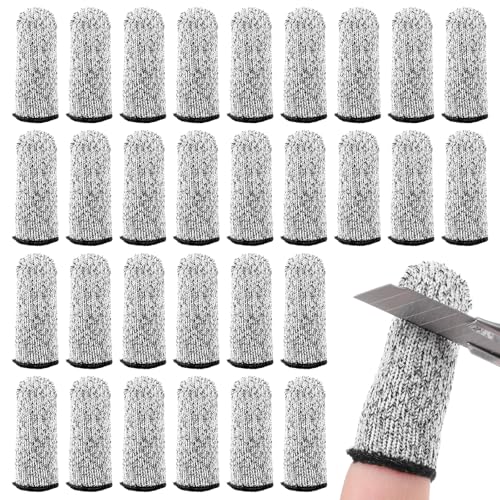 COMNICO Schnittfester Fingerschutz, 30 Stück Fingerabdeckungen, rutschfeste, wiederverwendbare Handschuhe, Fingerärmelschutz, schnittfester Fingerschutz für die Arbeit in der Küche und Skulpturen