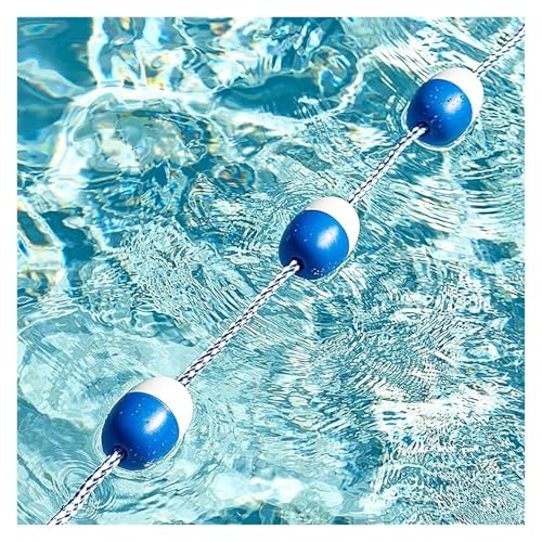 Generisch Gut sichtbare Pool-Bahnlinien mit Bojen, 13 m langes blau-weißes Sicherheitsseil für Schwimmvereine, ideal für flaches und tiefes Wasser, inklusive 2 Haken für einfaches Aufstellen