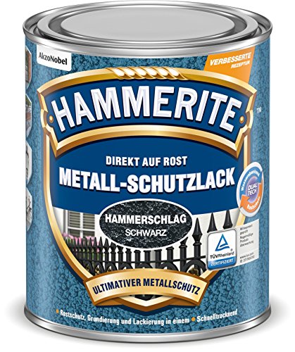Hammerite Metallschutzlack Hammerschlag, Schwarz, 750ml