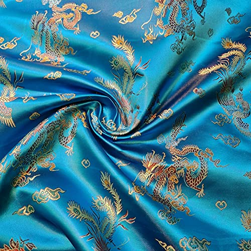 Chinesischer Brokatstoff, traditionelles Drachenkleid, bestickt, Seidensatin, orientalisch (Eisfischer)
