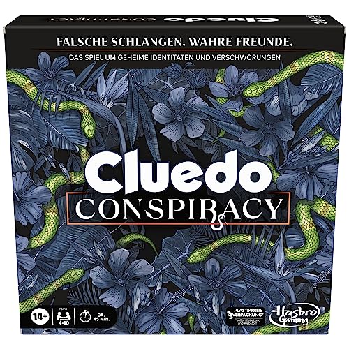 Cluedo Conspiracy Brettspiel für Erwachsene und Jugendliche, deutsche Version des Mystery Games, für 4-10 Spieler und ab 14 Jahren
