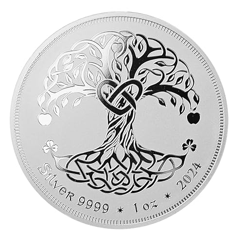 Generisch 1 Unze Silberronde Tree of Life Irland 2024, 31,1g 999,9/1000 fein in Münzkapsel