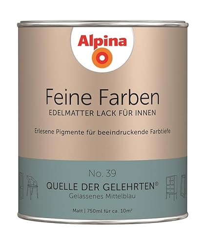Alpina Feine Farben Lack No. 39 Quelle der Gelehrten edelmatt 750ml - Gelassenes Mittelblau